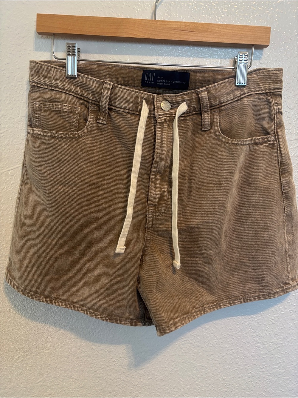 GAP Brown Drawstring Denim Shorts